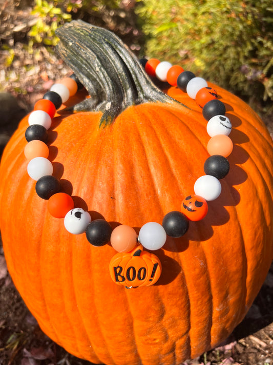 Glow in the dark Halloween beaded collar