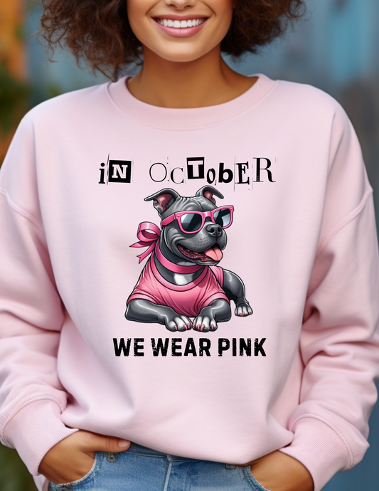 In October we wear pink sweatshirt