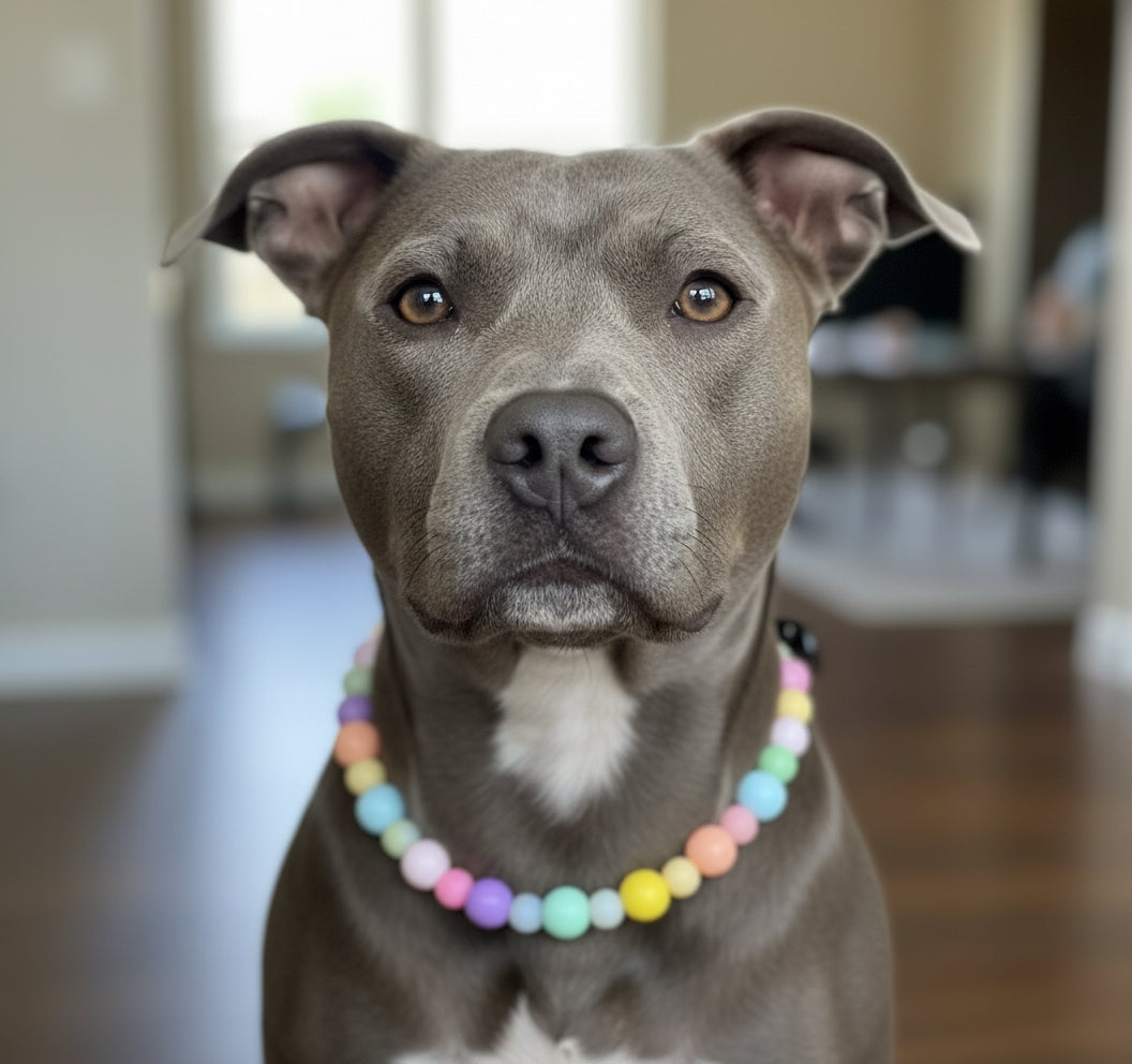 Bubblegum bead glow in the dark collar