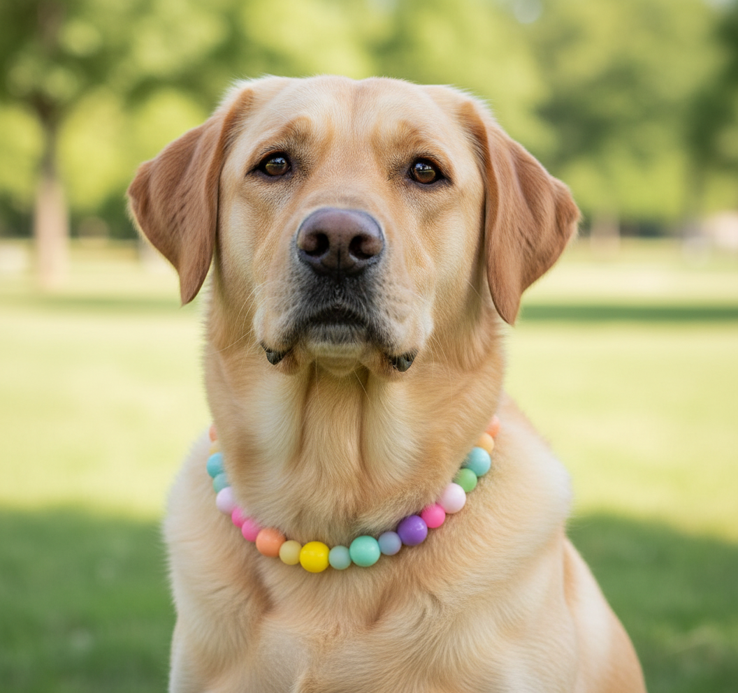 Bubblegum bead glow in the dark collar