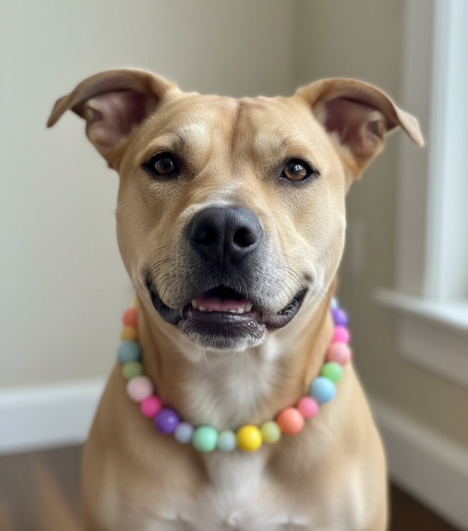 Bubblegum bead glow in the dark collar
